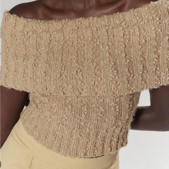 Silence + Noise Starlett Tan gold metallic Foldover Sweater Tank Top size medium - Picture 1 of 7